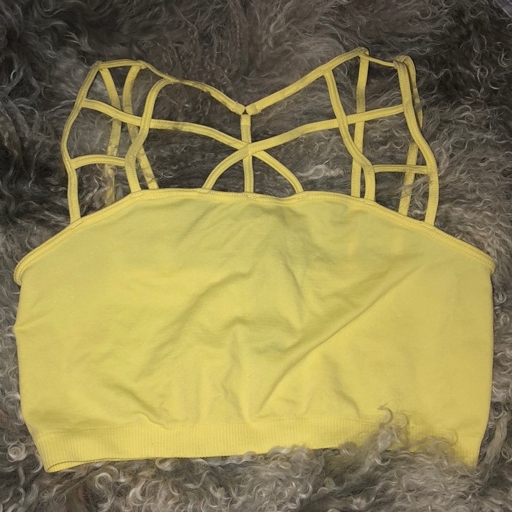 Yellow Seamless Strappy Bralette